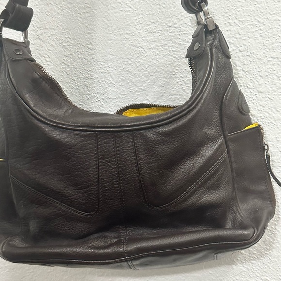 Danier Brown Luxury Leather Underarm Handbag approx 13”x8” - Picture 3 of 10